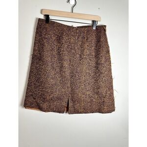 Pollini by Aeffe Italy Archive Deconstructed Mohair Wool Herringbone Skirt US 10